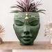 Bossa Linda Hoofd Planter - Indoor & Outdoor Home Decor Cadeaus voor Plantenliefhebbers - voor platte ondergrond of muurbevestiging - Unieke gezichtsplanter voor bloemen, vetplanten en meer (7 inch,