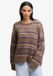 Superdry & Co Superdry Slouchy Gestreepte Gebreide Trui Relaxed Pasvorm Dames Bruin Bordeauxrood Blauw Streep