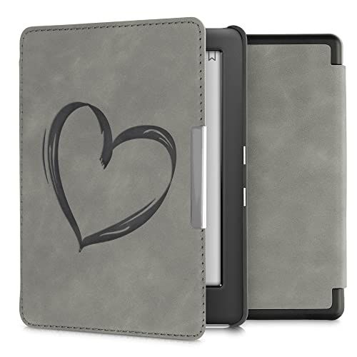 kwmobile hoes compatibel met Kobo Glo HD/Touch 2.0 - Hoesje voor ereader in grijs - Brushed Hart