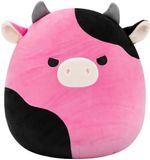 Squishmallows Pollyanna Black and Pink Cow 30cm Pluche