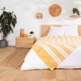 douceur Bol Jacquard geweven deken met strepen ABBY, 180 x 220 cm, geel