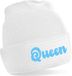 Bellatio Decorations Wintersport muts volwassenen - Queen - wit - glitter - Apres ski beanie