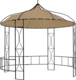 vidaXL Prieel rond 300x290 cm taupe