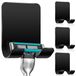 Porte-lame de rasoir auto-adhésif - Acier inoxydable - Noir - 4 pièces - Pour salle de bain et cuisine