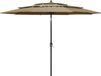 vidaXL Parasol 3-laags met aluminium paal 3 m taupe
