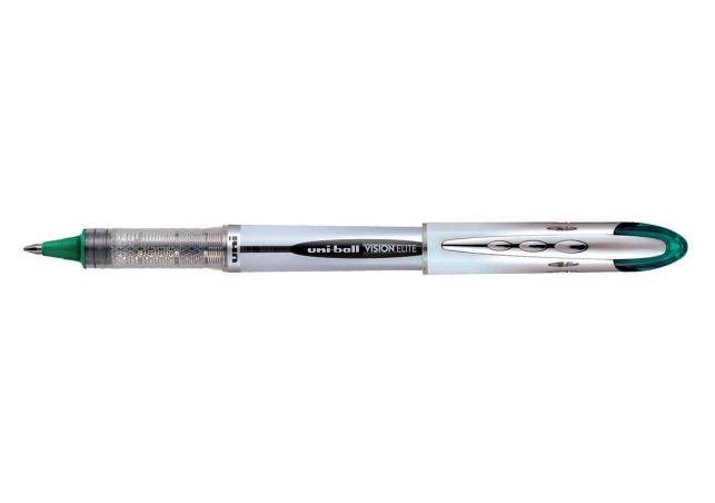 Uni-Ball Vision Elite 0.8 Blue Retractable Ballpoint Pen - Silver