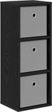 vidaXL Dressoir met lade Zwart Eiken 25,5 x 22 x 69,5 cm