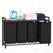 Merkloos Relaxdays Wasmand - zwart en bruin - 116x72x33 cm - opvouwbaar
