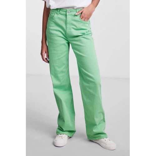 PIECES PCHOLLY High Waist Wide Leg Jeans - Light Green
