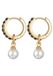 Elli Dames Oorbellen Dames oorringen Hanger Glaskralen Goudkleurig met Kristallen