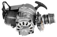 Moteur de vélo – 49,85 cm³ – 2 temps – Monocylindre – Refroidi par air – Démarrage par cordon – Allumage électronique – 3 ch – Jusqu’à 48 km/h – Argent