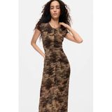 Desigual midi jurk met print - grijsgroen