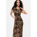 Desigual midi jurk met print - grijsgroen