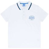 Ocean Pacific Polo Manly 210032 Blanc/Bleu Coton Regular Fit Manches Courtes Hommes 3XL