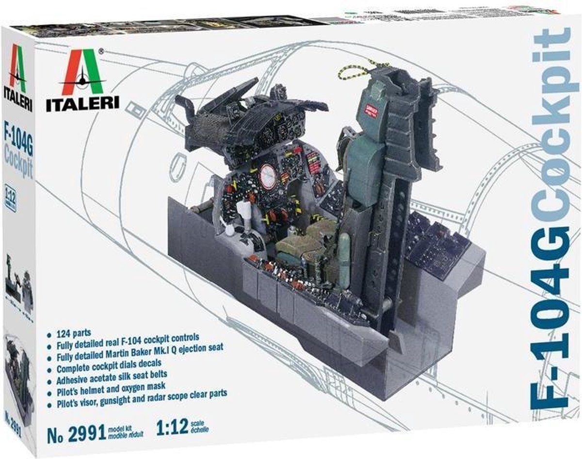 Italeri 2991S 1:12 F-104G Cockpit Modelbouw Kit