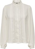 JDY JDYELLIS L/S LACE SHIRT WVN Dames Blouse - Cloud Dancer - Maat 36
