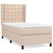 vidaXL Boxspringbed met matras, kunstleer, cappuccino, 90x190 cm