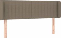 vidaXL Hoofdbord met randen 147x16x78/88 cm stof taupe