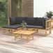 Maison Exclusive - Salon de jardin 5 pièces avec coussins gris foncé, en bambou