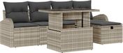 vidaXL Tuinbank Set Lichtgrijs Poly Rattan