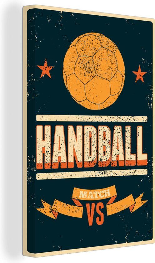 OneMillionCanvasses Canvas schilderij 90x140 cm - Handball - Multicolor - Modern