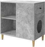 vidaXL Kattenhuis Betongrijs 72 x 42,5 x 70 cm Bewerkt hout
