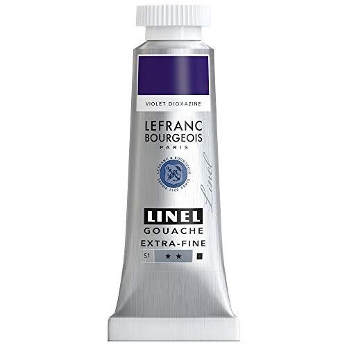 Lefranc & Bourgeois Lefranc Bourgeois 301183 Linel Gouache extra- fijne en gladde aquarelverf met maximale kleurintensiteit, helderheid voor streeploos aanbrengen, tube van 14 ml - Dioxazine Violet