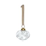 Boule de Noël, verre, en forme d'oignon, brindilles et étoiles, Ø7 cm