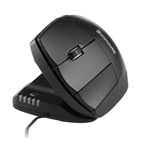 Contour Unimouse Ergonomische muis, instelbare kantelhoek van 35°-70°, 6 programmeerbare knoppen, aanpasbare duimsteun voor verlichting van polspijn | Plug & Play Mac/PC - Bedraad - Links