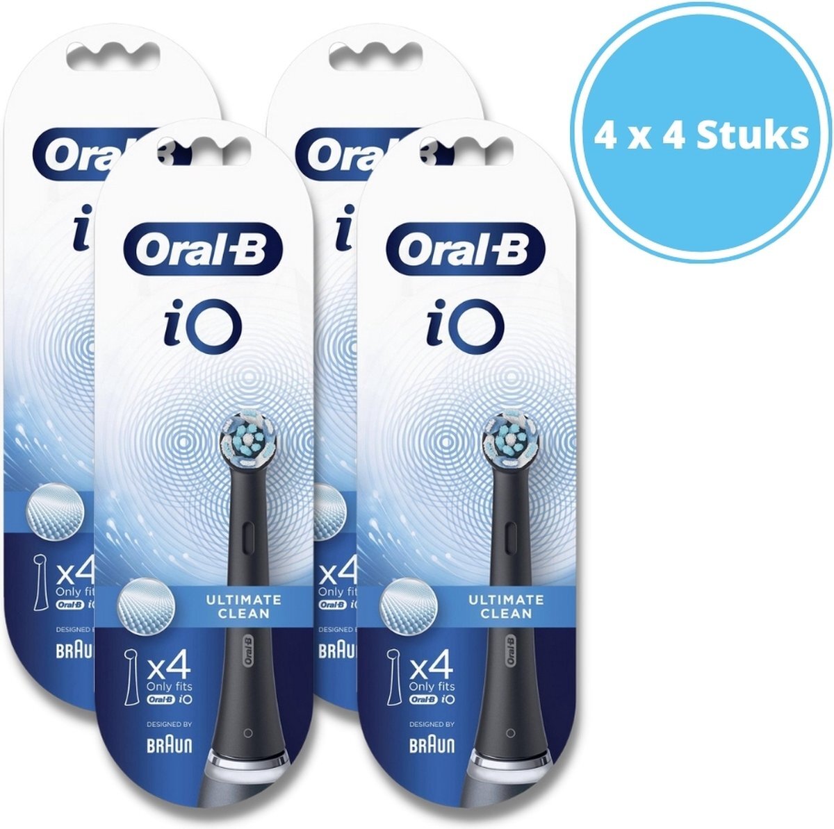 OralB OralB iO Ultimate Clean Opzetborstels voor elektrische tandenborstel Zwart 4 x 4