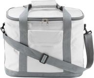 Merkloos Grote koeltas Sitges - wit/grijs - met verstelbare band - 17 liter - Koeltassen outdoor / strand