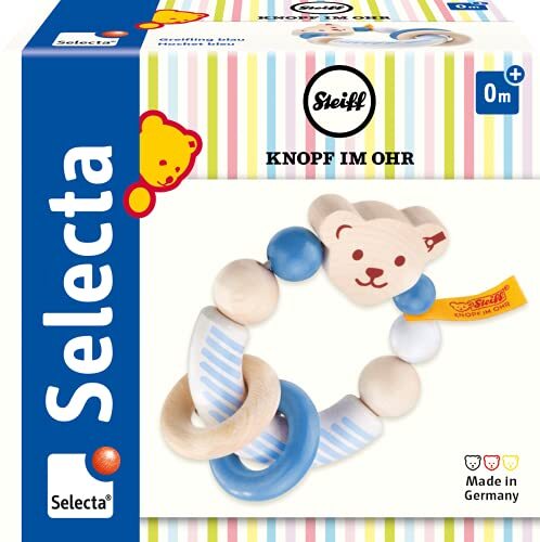 Selecta Greep van hout, blauw, 9,5 cm, Steiff by