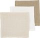 Meyco Baby Hydrofiele Monddoekjes - 3 Stuks - Offwhite/Soft Sand/Taupe