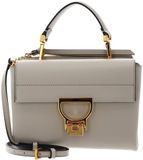 Coccinelle Leren Schoudertas Arlettis Handbag Grainy Leather Eucalipto Lichtgrijs