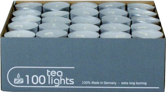Enlightening Candles 100x White Tea Lights / Tealights 5 Burning Hours - Scentless Candles
