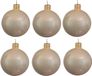 Decoris Boules de Noël set - 12x stuks - perle/champagne - verre - 6 cm - brillant