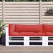 vidaXL Palletkussens 3 st stof rood
