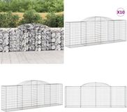 vidaXL Gabions 10 pieces curved 300x50x100/120 cm iron