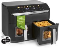 GOURMETmaxx AirGenius heteluchtfriteuse 9L met 2x4,5L kamers en 8 programma’s – geschikt voor 8 personen – touchscreen bediening