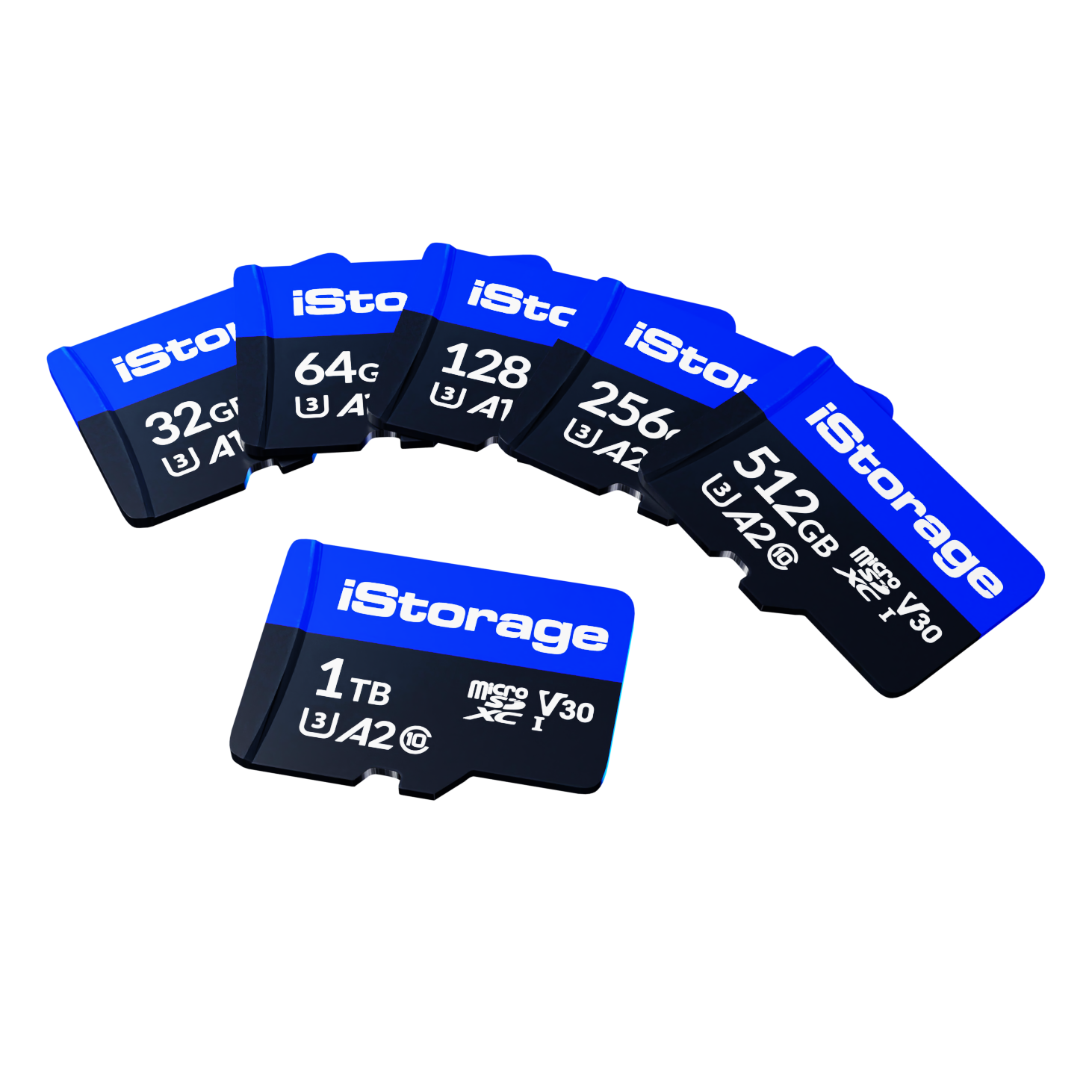 iStorage IS-MSD-10-32 - MicroSDHC - 32GB - Class 10 - Zwart/Blauw
