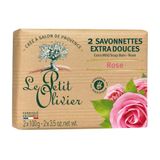 Le Petit Olivier Provence Soap Rose with Oils and Perfumes from Grasse 2 x 100g