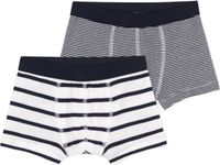Petit Bateau Set van 2 gestreepte boxershorts voor jongens