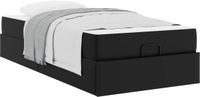 vidaXL Bedframe met matras, zwart, 100 x 200 cm, kunstleer