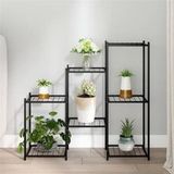 VidaXL Bloemenstandaard 83x25x80 cm ijzer zwart