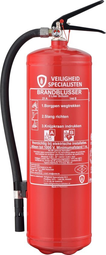 Veiligheidspecialisten Brandblusser 6L Schuim / schuimblusser