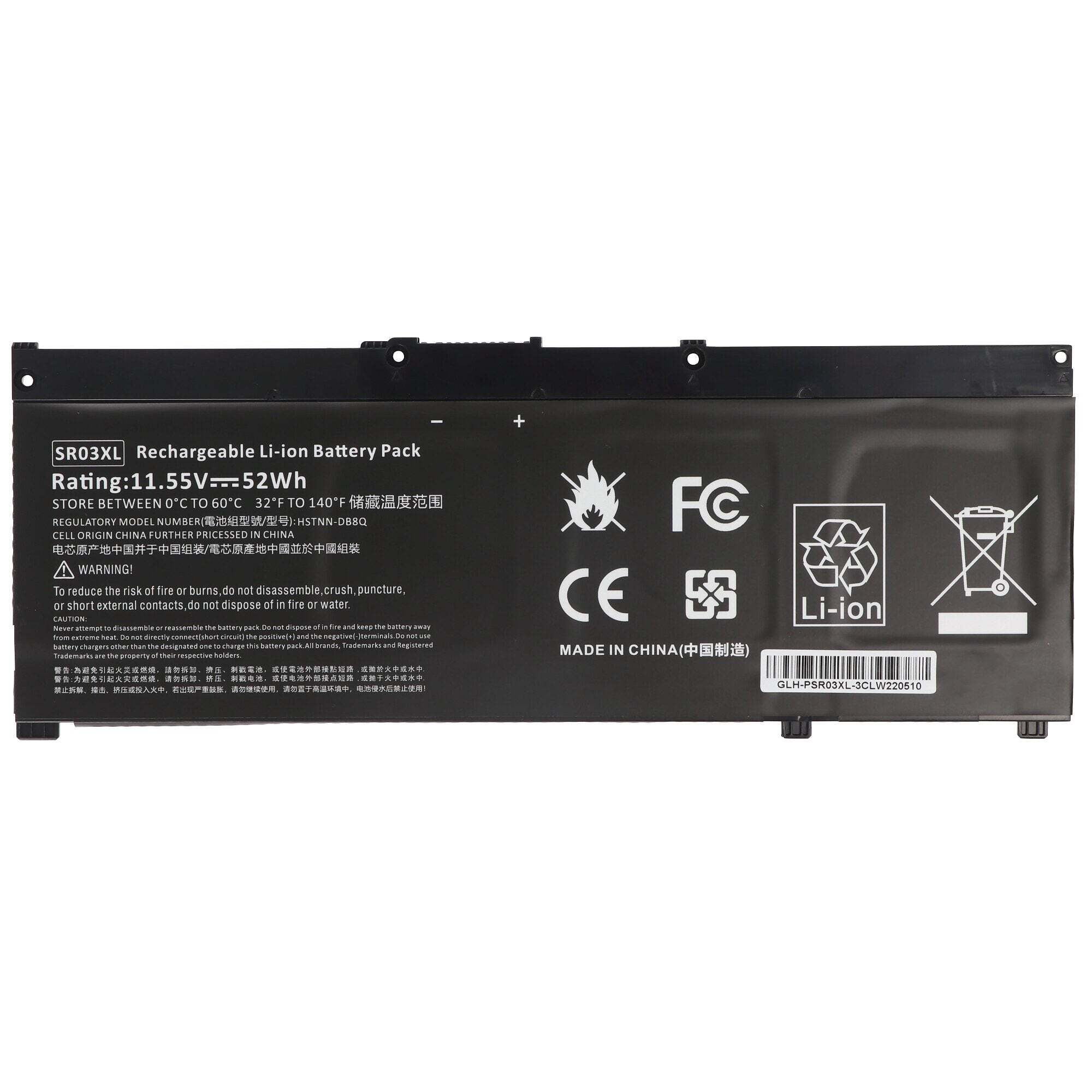 ACCUCELL Accu geschikt voor HP Pavilion 15-CX, Li-Polymer, 11.55V, 4550mAh, 53Wh