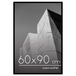 Americanflat 60x90 cm Fotolijst met Schokbestendig Glas - Streamline Collectie - Dunne Rand Fotolijst voor Tafel en Muur - Ophangmateriaal en Ingebouwde Standaard - Zwart