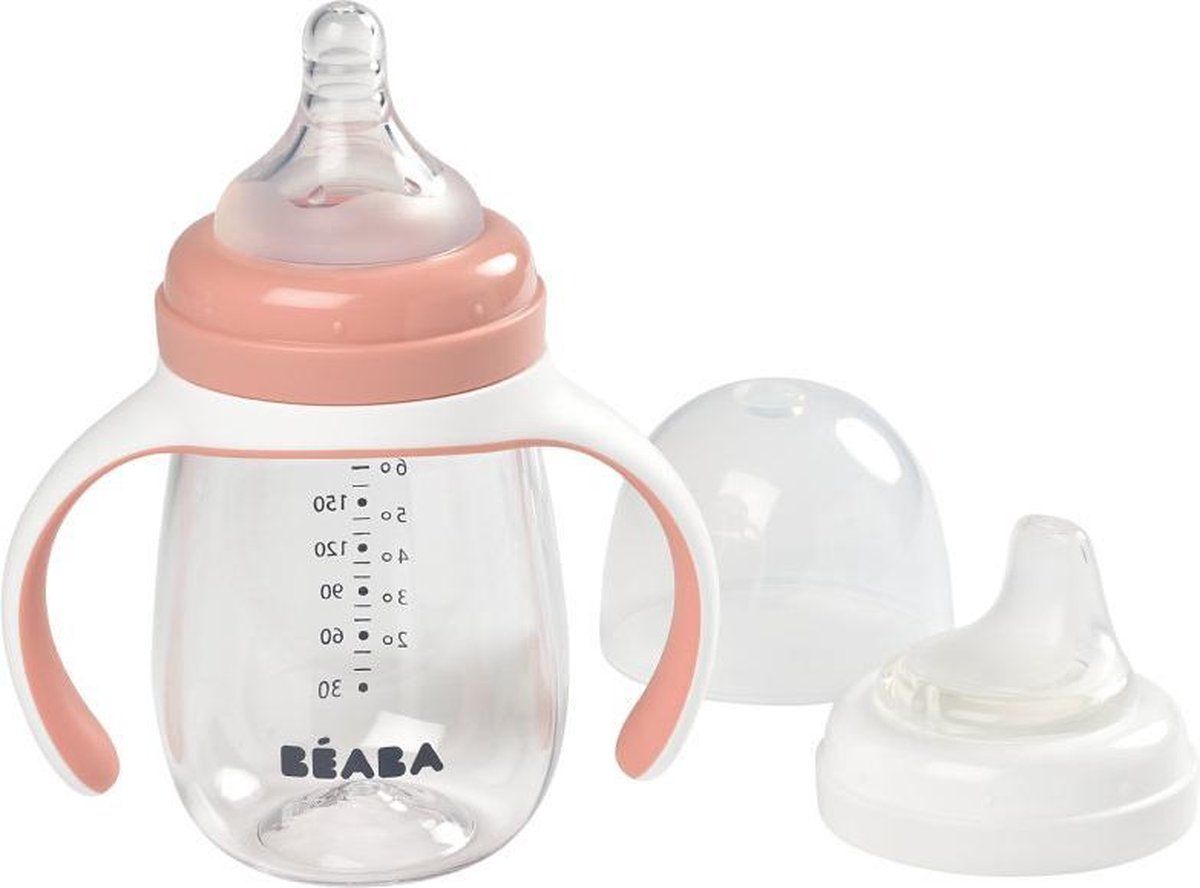 Béaba 2 in 1 leerschaal 210 ml oud roze