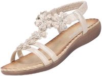 Rieker dames plateau sandalen roségoud