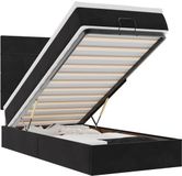 vidaXL - Ottomaans bed met matrassen - 90x200cm - fluweel - zwart